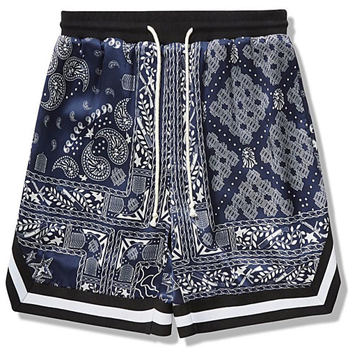 

Men's Sporty Casual / Sporty Quick Dry Breathable Soft Daily Sports Shorts 5.5 Inch Inseam Shorts Pants Graphic Bandana Short Drawstring Elastic Waist Black Navy Blue / Summer