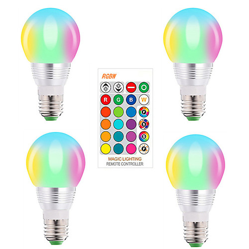 

LED Spot Light 4pcs RGBW Magic Bulb Smart Control LED Color Changing Light E27 Bombillas 5W LED Dimmable Lamp AC85-265V