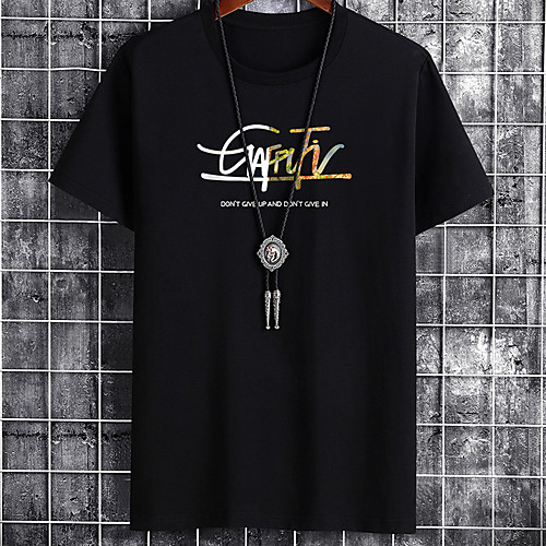

Men's Unisex Tee T shirt Hot Stamping Graphic Prints Letter Plus Size Zero two Print Short Sleeve Casual Tops Cotton Basic Designer Big and Tall White Black Gray