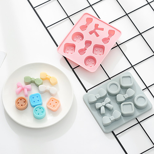 

2Pcs Bowknot Silicone Mold Candy Button Shape Ice Tray Chocolate Mold Baking Tools