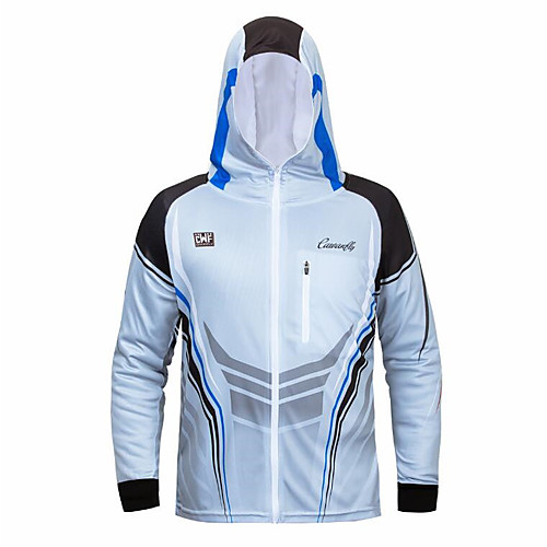 

CAWANFLY Men's Hoodie Jacket Fishing Jacket Outdoor Long Sleeve Quick Dry Waterproof Zipper Lightweight Breathable UV Protection Jacket Top Autumn / Fall Spring Summer Fishing Camping & Hiking Outdoor