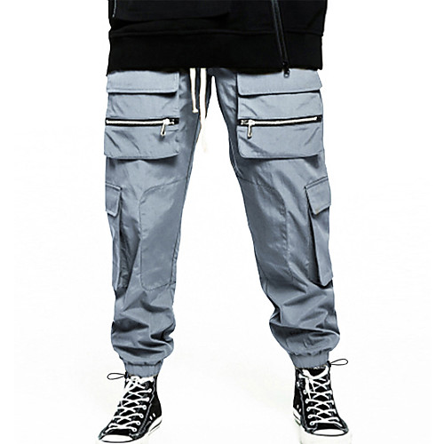

Men's Stylish Sporty Casual / Sporty Streetwear Breathable Soft Daily Sports Jogger Pants Pants Solid Color Full Length Drawstring Elastic Waist Black Khaki Green Gray