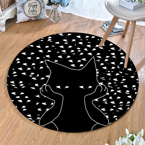 

Round 5mm Area Rugs Machine Made Polyster Non Skid Modern 3D