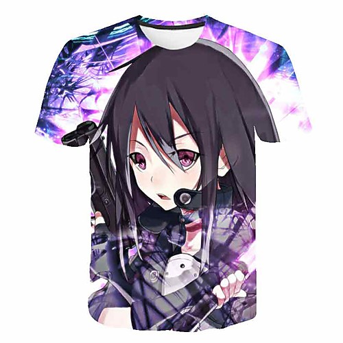 

Inspired by SAO Swords Art Online Cosplay Anime Cartoon 100% Polyester Print 3D Harajuku Graphic T-shirt For Women's / Men's