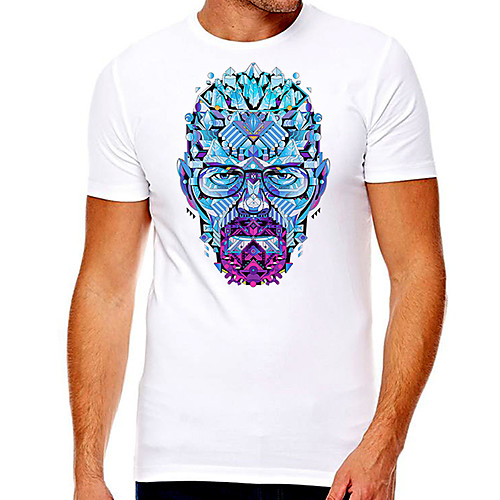 

Men's Unisex Tee T shirt Hot Stamping Graphic Prints Human face Plus Size Print Short Sleeve Casual Tops Cotton Basic Designer Big and Tall White