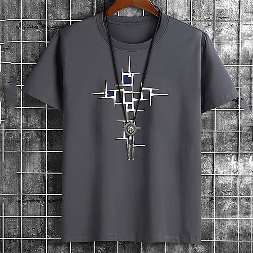 

Men's Unisex Tee T shirt Hot Stamping Graphic Prints Letter Plus Size Print Short Sleeve Casual Tops Cotton Basic Fashion Designer Big and Tall Round Neck White Black / Summer