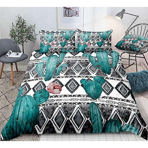 

Duvet Cover Sets 3 Piece Rayon / Polyester 3D Rainbow Reactive Print Bohemian Style