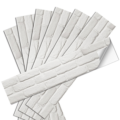 

Creative Home Modification Self-adhesive Paper Staircase Kitchen Background Wall Restaurant Multifunctional Dyi White Brick Pattern Floor Sticker