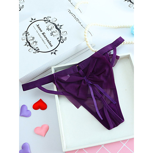 

Women's Bow Brief Micro-elastic Low Waist 1 PC Purple One-Size