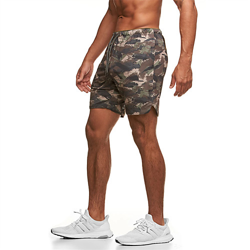 

Men's Sporty Casual / Sporty Quick Dry Breathable Soft Daily Sports Chinos Shorts Pants Camouflage Short Drawstring Elastic Waist ArmyGreen Grey White