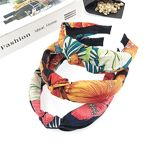 

Hairband new fashion retro fabric printing wide-brimmed knotted hairband hairpin fashion accessories