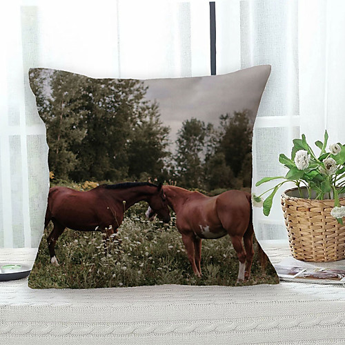 

Horse Double Side Cushion Cover 1PC Soft Decorative Square Throw Pillow Cover Cushion Case Pillowcase for Bedroom Livingroom Superior Quality Machine Washable Outdoor Cushion for Sofa Couch Bed Chair Farm Theme