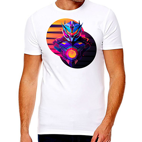 

Men's Unisex Tee T shirt Hot Stamping Graphic Prints Character Plus Size Print Short Sleeve Casual Tops Cotton Basic Designer Big and Tall White