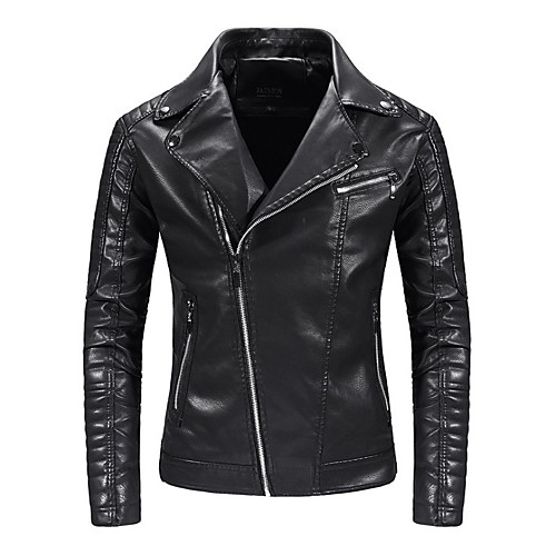 

Men's Jacket Street Fall Spring Regular Coat Regular Fit Casual Jacket Solid Colored Patchwork Khaki Black