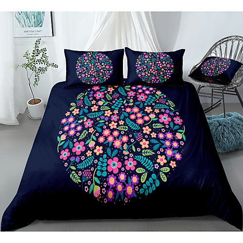 

Duvet Cover Sets 3 Piece Rayon / Polyester 3D Rainbow Reactive Print Bohemian Style
