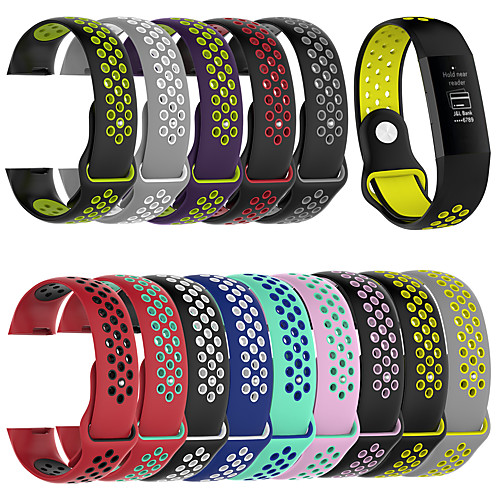 

Watch Band for Fitbit charge3 / Fitbit Charge 4 Fitbit Sport Band Silicone Wrist Strap air holes breathable (L,S)