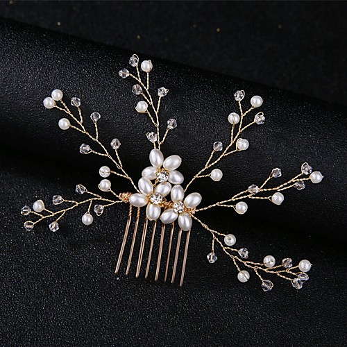 

Romantic Cute Alloy Hair Combs / Flowers / Headdress with Imitation Pearl / Crystals / Rhinestones 1 PC Wedding / Special Occasion Headpiece