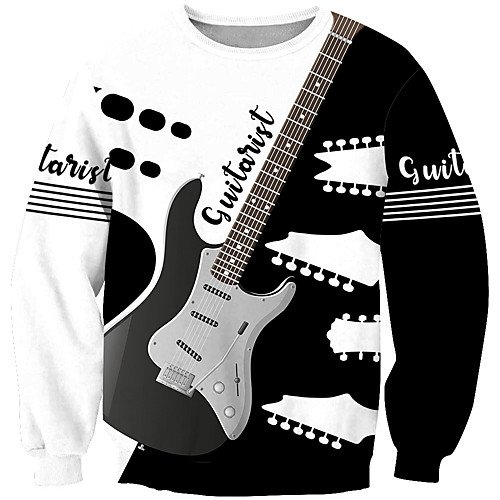 

Men's Unisex Plus Size Sweatshirt Pullover Sweatshirt Graphic Prints Guitar Print Round Neck Casual Daily Holiday 3D Print Basic Designer Hoodies Sweatshirts Long Sleeve 1 2 3