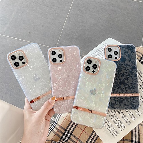 

Phone Case For Apple Back Cover iPhone 12 Pro Max 11 SE 2020 X XR XS Max 8 7 Shockproof Dustproof Lines / Waves Solid Colored TPU