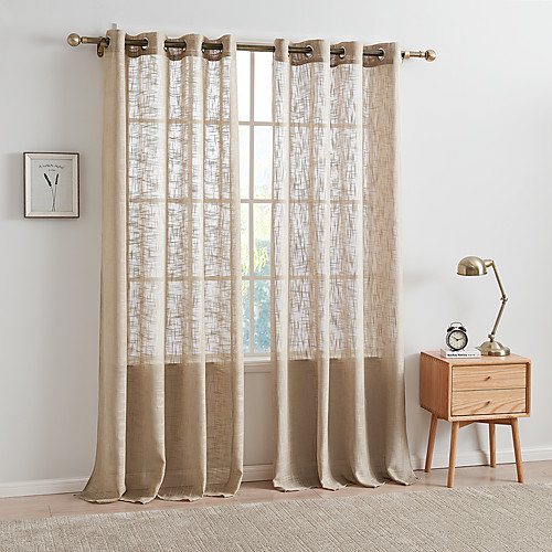 

Classic Semi-Sheer Two Panels Curtain Living Room Curtains