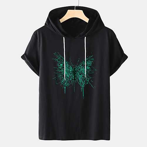 

Men's Unisex Tee T shirt Hot Stamping Butterfly Graphic Prints Plus Size Short Sleeve Casual Tops Cotton Basic Designer Big and Tall White Black Orange