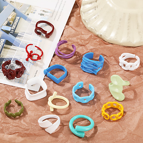 

Open Cuff Ring Retro Resin Plastic Stylish Simple European 1pc One Size