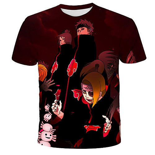 

Inspired by Naruto Akatsuki Anime Cartoon Polyester / Cotton Blend 3D 3D Harajuku Graphic T-shirt For Women's / Men's