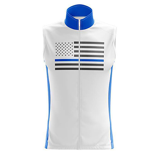 

21Grams Women's Sleeveless Cycling Jersey Summer Spandex Polyester BlueWhite USA Bike Top Mountain Bike MTB Road Bike Cycling Breathable Back Pocket Sports Clothing Apparel / Stretchy / Athleisure