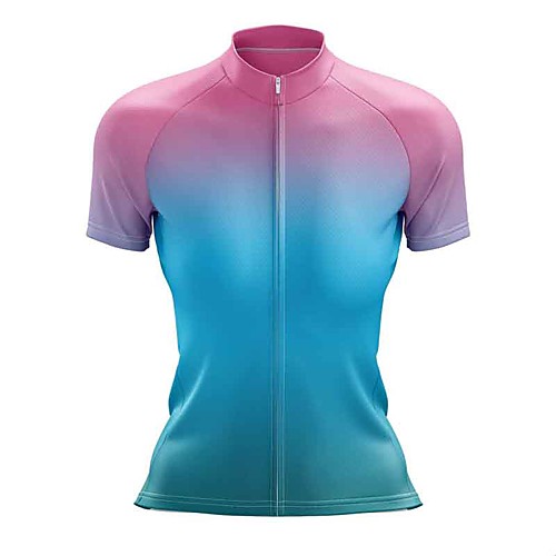 

21Grams Women's Short Sleeve Cycling Jersey Summer Spandex BluePink Gradient Bike Top Mountain Bike MTB Road Bike Cycling Sports Clothing Apparel / Stretchy / Athleisure