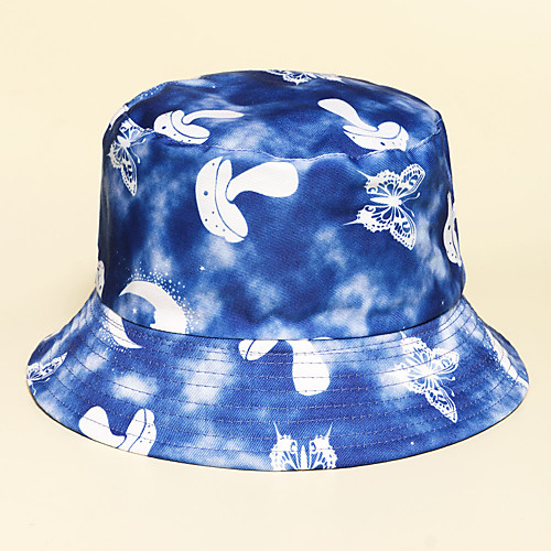 

Women's Bucket Hat Dailywear Daily Sports Print Color Block Blue Hat / Winter / Spring / Summer