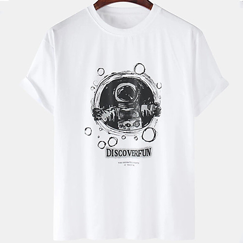 

Men's Unisex Tee T shirt Hot Stamping Circle Graphic Prints Plus Size Print Short Sleeve Casual Tops Cotton Basic Designer Big and Tall White