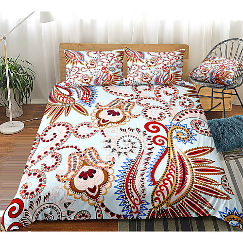 

Duvet Cover Sets 3 Piece Rayon / Polyester 3D Rainbow Reactive Print Bohemian Style