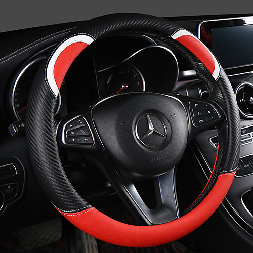 

Cute Cartoon Steering Wheel Cover Carbon Fiber Four Seasons Universally Car Wheel Cover Car Accessory for Women Girls Breathable
