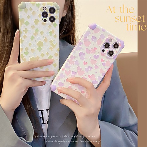 

Phone Case For Apple Back Cover iPhone 12 Pro Max 11 SE 2020 X XR XS Max 8 7 Shockproof Dustproof Heart Geometric Pattern TPU