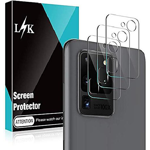 

3 pack lϟk camera lens protector compatible for samsung galaxy s20 ultra 5g tempered glass screen protector, 9h hardness hd clear back camera protector