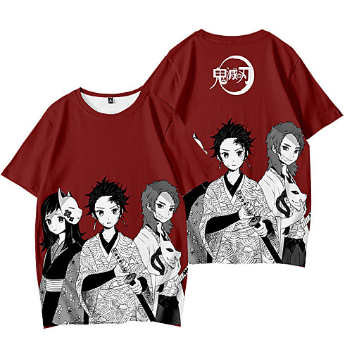 

Inspired by Demon Slayer Cosplay Anime Cartoon 100% Polyester 3D Harajuku Graphic Kawaii T-shirt For Women's / Men's