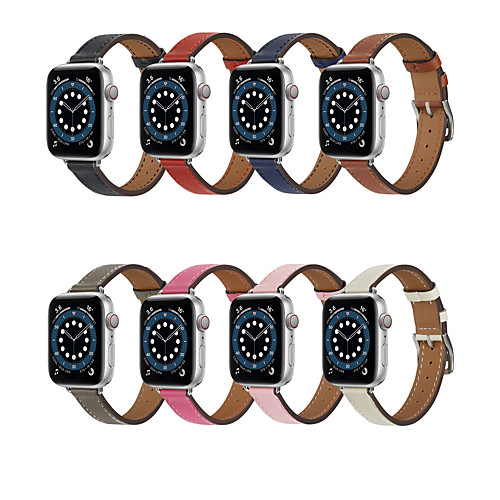 

Smart Watch Band for Apple iWatch 1 pcs Sport Band Classic Buckle Business Band Genuine Leather Replacement Wrist Strap for Apple Watch Series SE / 6/5/4/3/2/1