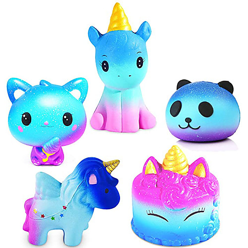 

Galaxy Unicorn Squishies Toy Set - Starry Squishys Cat Unicorn Cake Unicorn Horse Unicorn Rabbit Panda Kawaii Slow Rising Squishy Toys for Kids Adults Stress Relief Toy(4 Packs)