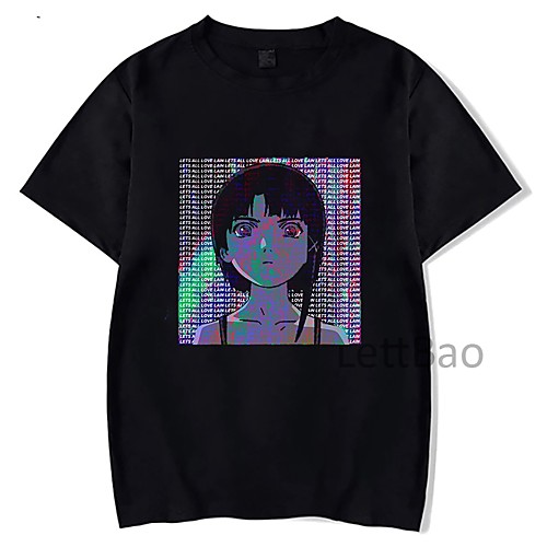 

Inspired by Serial Experiments Lain Cosplay Anime Cartoon Polyester / Cotton Blend Print Harajuku Graphic Kawaii T-shirt For Women's / Men's