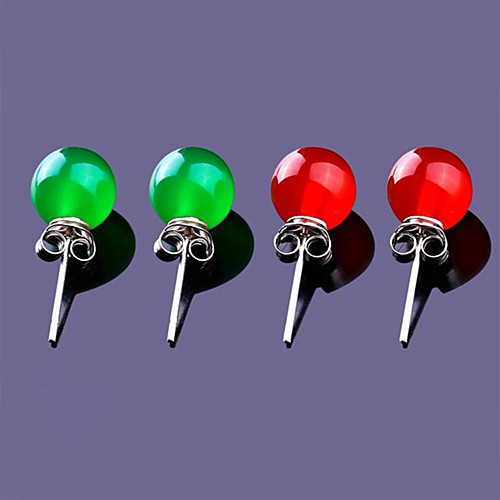 

Women's Stud Earrings Earrings Classic Fashion Romantic Punk Trendy Cute Sweet Earrings Jewelry Green / Red For Street Gift Date Birthday Festival 1 Pair