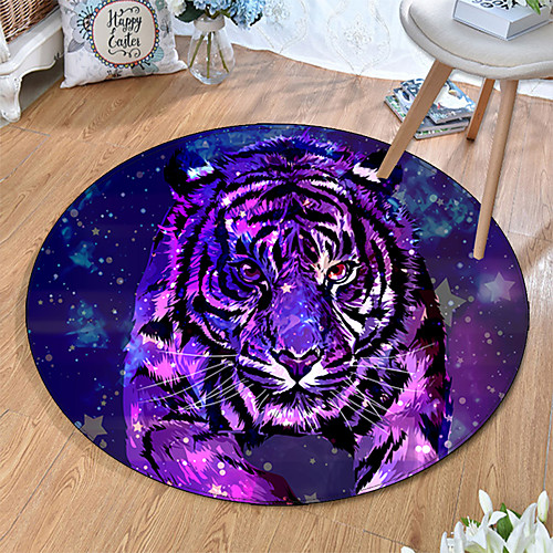 

Round 5mm Area Rugs Machine Made Polyster Non Skid Modern 3D
