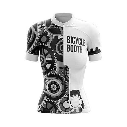 

21Grams Women's Short Sleeve Cycling Jersey Summer Spandex BlackWhite Gear Bike Top Mountain Bike MTB Road Bike Cycling Sports Clothing Apparel / Stretchy / Athleisure