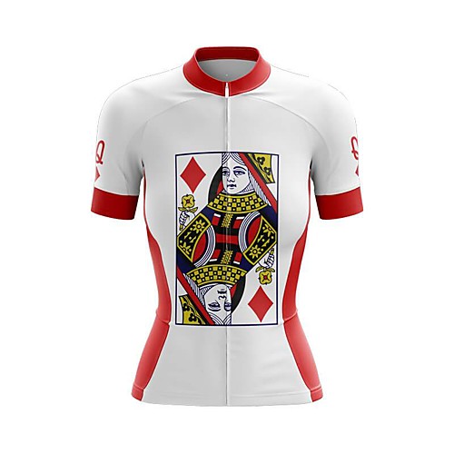 

21Grams Women's Short Sleeve Cycling Jersey Summer Spandex Pink Poker Bike Top Mountain Bike MTB Road Bike Cycling Sports Clothing Apparel / Stretchy / Athleisure