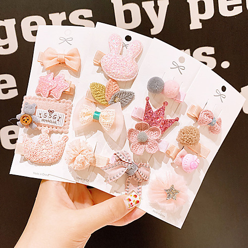 

Baby Hairpin Cute Little Fresh Children Hairpin Baby Sweet Pink 4pieces Cardboard Suit