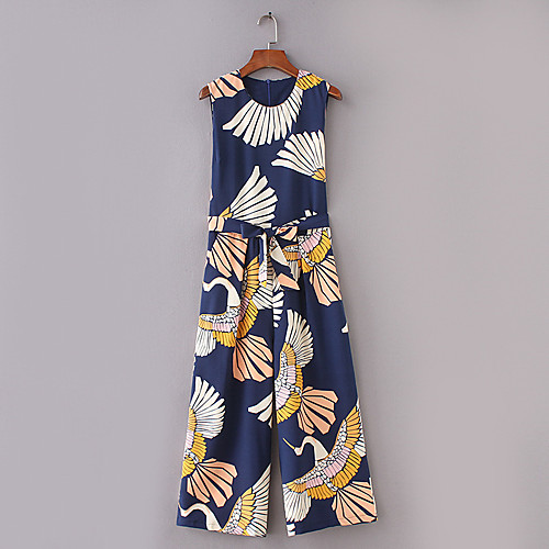 

Women's Casual 2021 Dark Blue Jumpsuit Print Graphic Prints