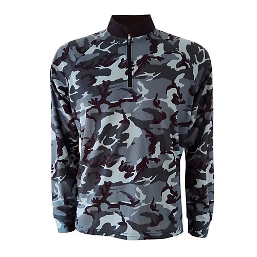 

CAWANFLY Men's Fishing Jacket Outdoor Long Sleeve UPF50 Quick Dry Waterproof Zipper Lightweight Breathable Jacket Top Autumn / Fall Spring Athleisure Fishing Camping & Hiking Camouflage