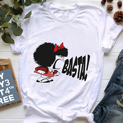 

Inspired by Mafalda Cosplay Anime Cartoon Polyester / Cotton Blend Print Harajuku Graphic Kawaii T-shirt For Women's / Men's