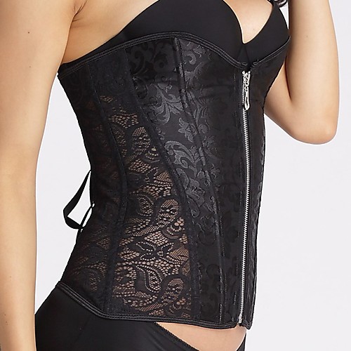 

Corset Women's Plus Size Polyester Shapewear Casual / Daily Overbust Corset Zipper White XS