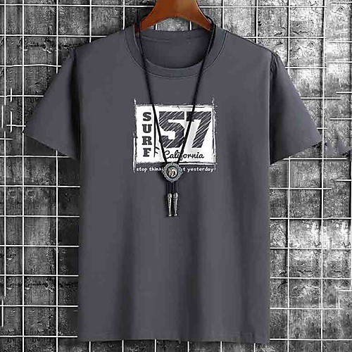 

Men's Unisex Tee T shirt Hot Stamping Graphic Prints Letter Plus Size Print Short Sleeve Casual Tops Cotton Basic Fashion Designer Big and Tall White Black Khaki