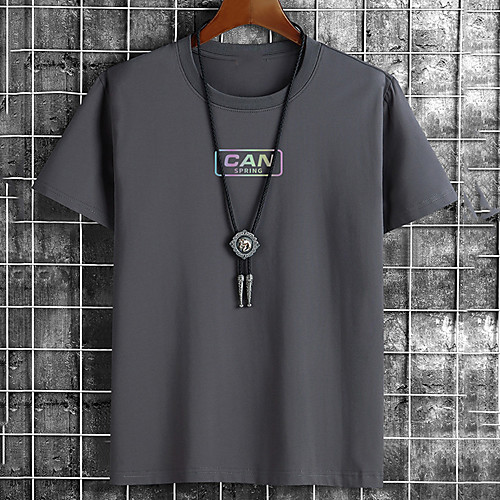 

Men's Unisex Tee T shirt Hot Stamping Graphic Prints Letter Plus Size Print Short Sleeve Casual Tops Cotton Basic Fashion Designer Big and Tall White Black Khaki